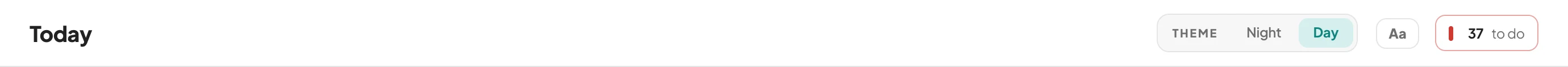 The same top bar in Day — Day lit, and no depth slider, because in Day there is nothing for it to do