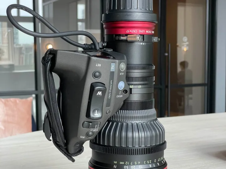 Canon CN7 17-120mm T2.95 cine-servo zoom lens, listed for sale on the KitSlate market